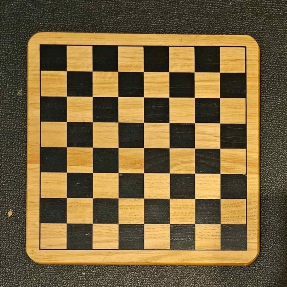 Classic Wooden Checkerboard 11.5" square 8 square x 8 square + 30 checkers